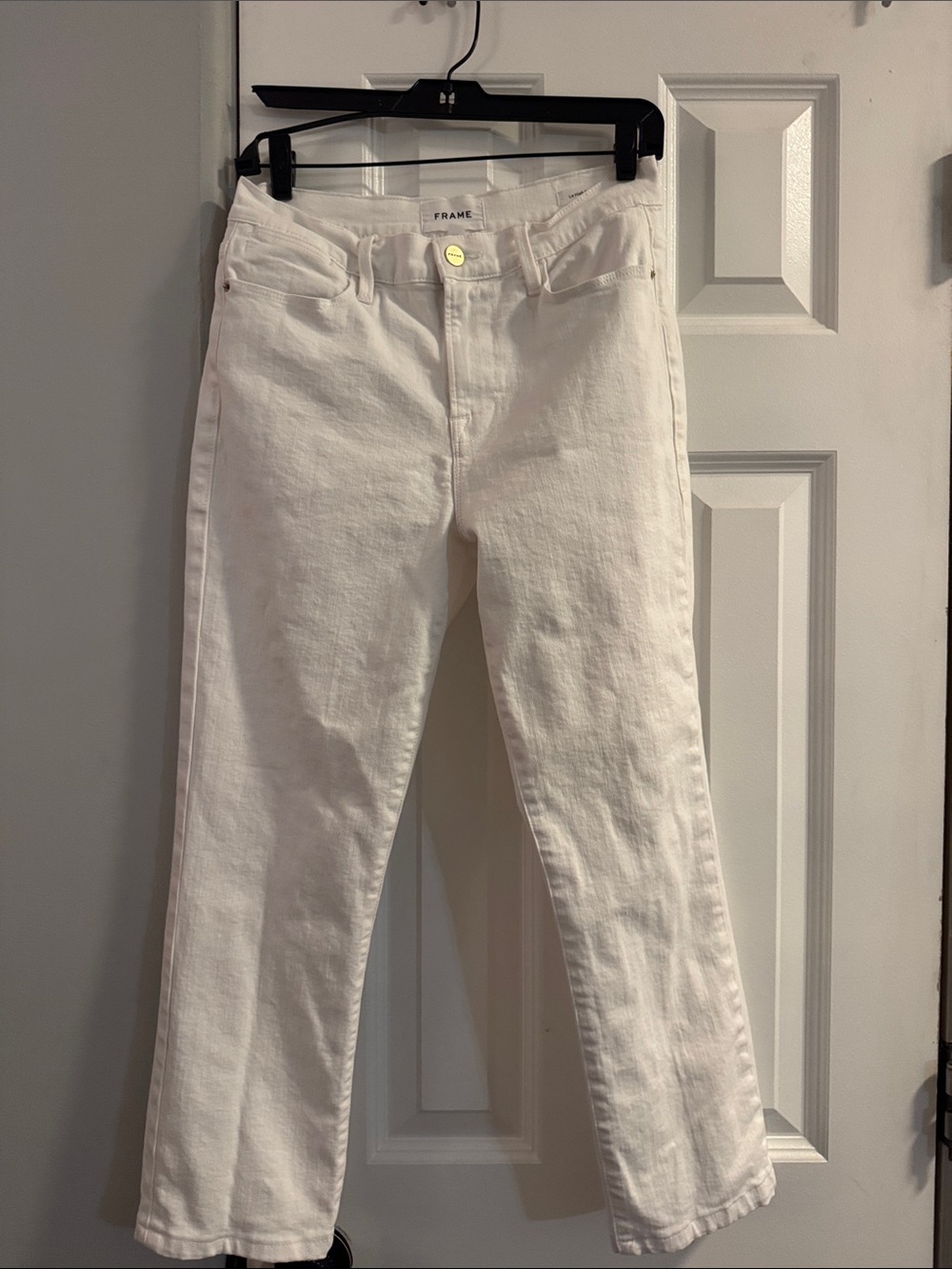 Frame Denim Crisp White Straight-Leg Jeans
